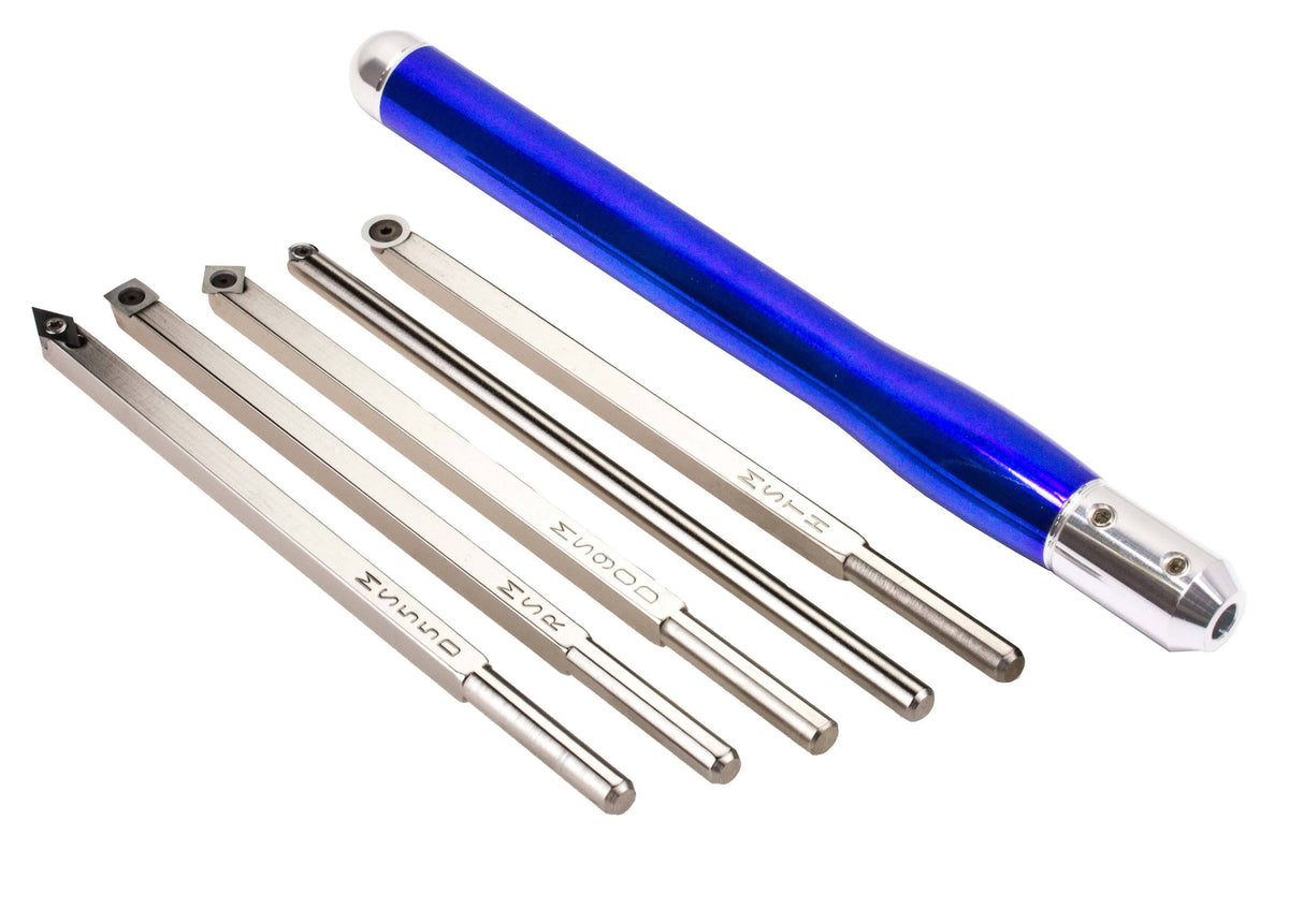 5 Pc Carbide Woodturning Tools with Interchangeable Lathe Tool Handle T77431