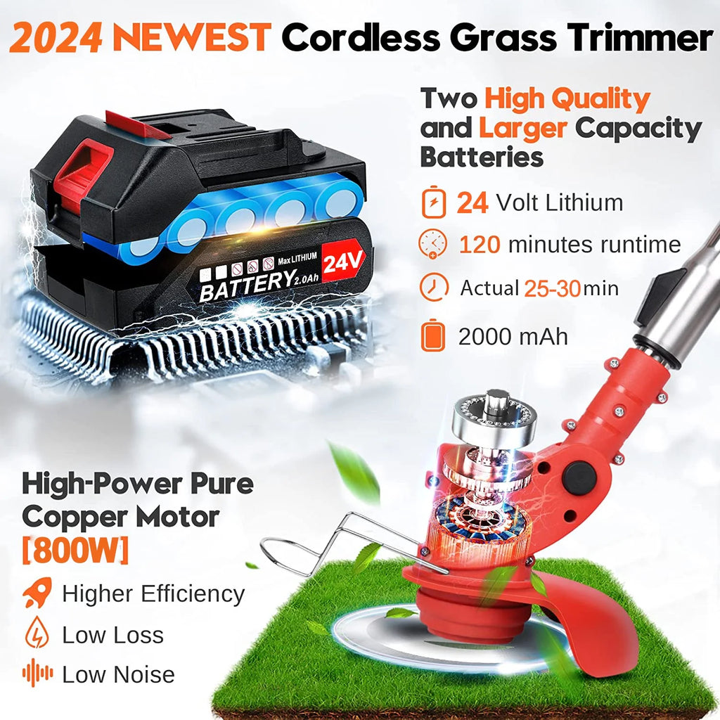 Cordless Electric Grass Trimmer & Edger 6 inch 3-in-1 R8340