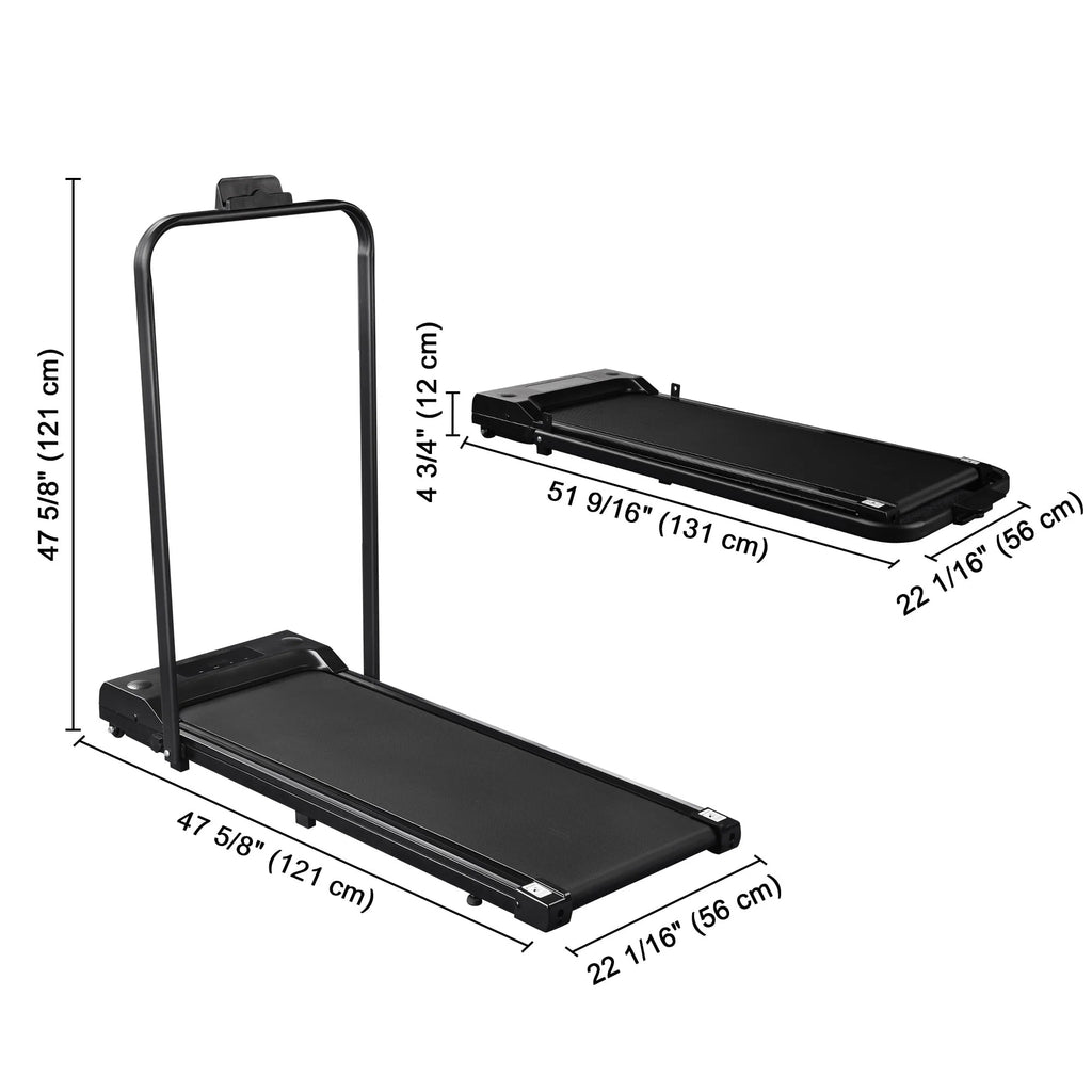 White Folding Electric Treadmill with LCD Display K586