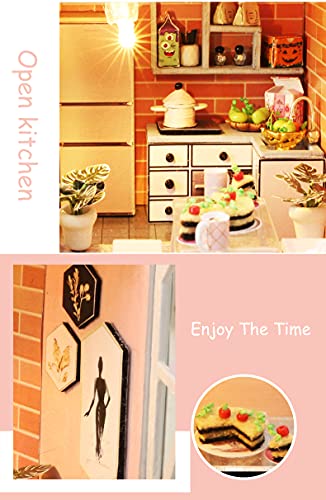 Dollhouse Miniature with Furniture Kit, Handmade DIY House Model J504