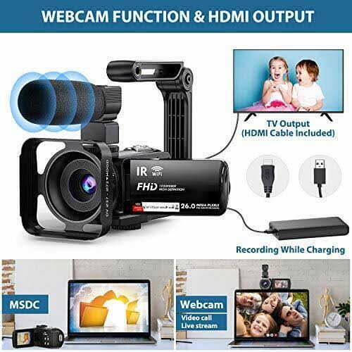 WiFi Vlogging Camera 3x22 IPS Touch Screen Night Vision Ultra HD 1080p 30fps 26MP C51082