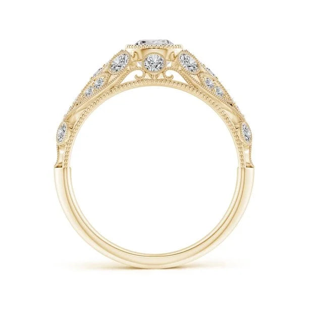 Vintage Ring 14K Yellow Gold Lab Grown Diamond Z5457