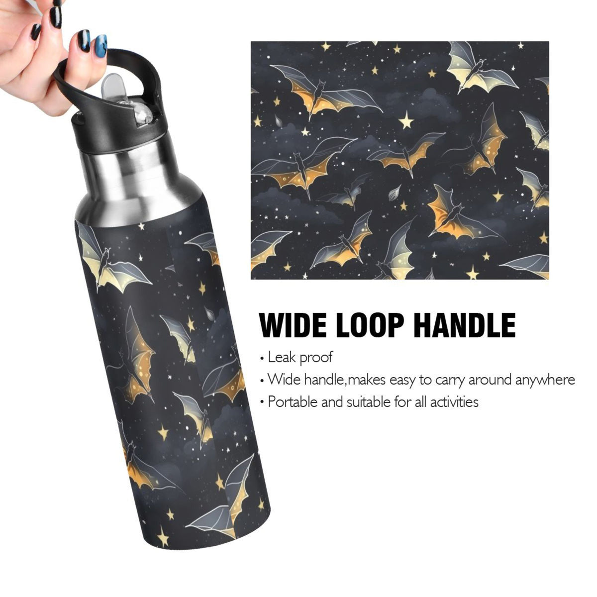 20 oz Insulated Stainless Steel Water Bottle with Straw Lid G620361