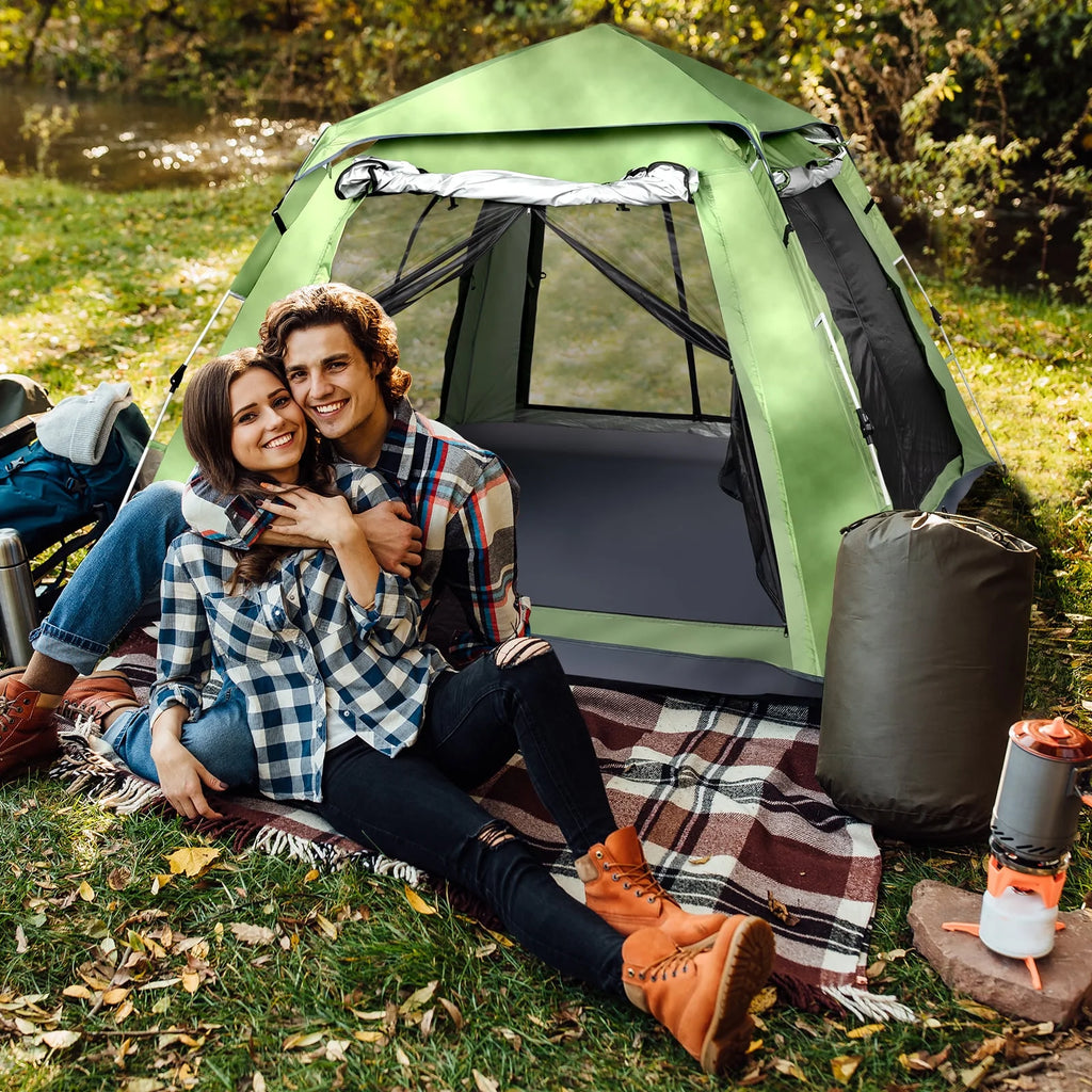 Green Quick Open Camping Tent for 4 Person Z832