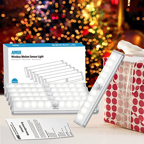 Motion Sensor Closet Lights, Portable 10-LED Wireless Cabinet Light Bar with Magn A9075