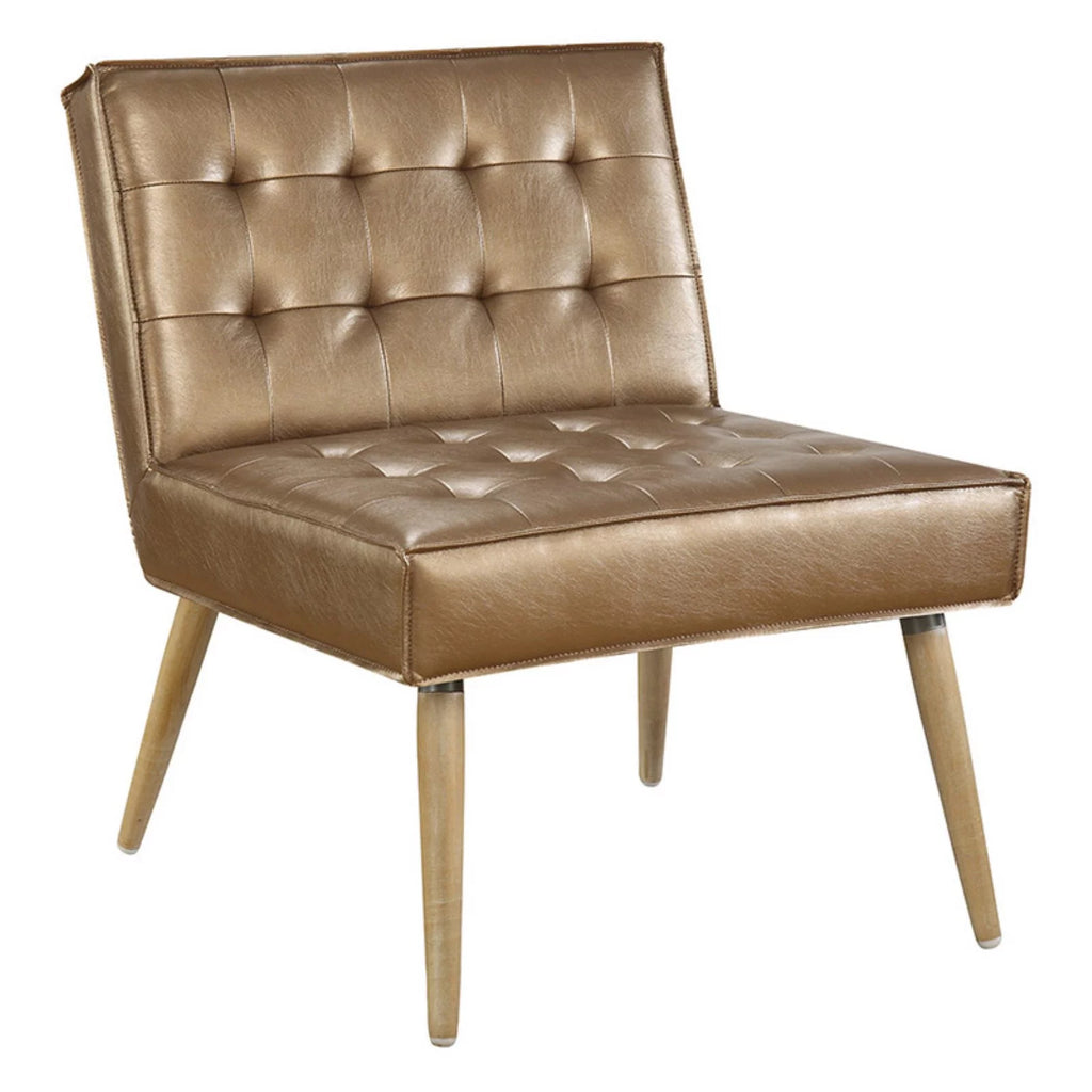 Tufted Accent Chair with Solid Wood Legs I944
