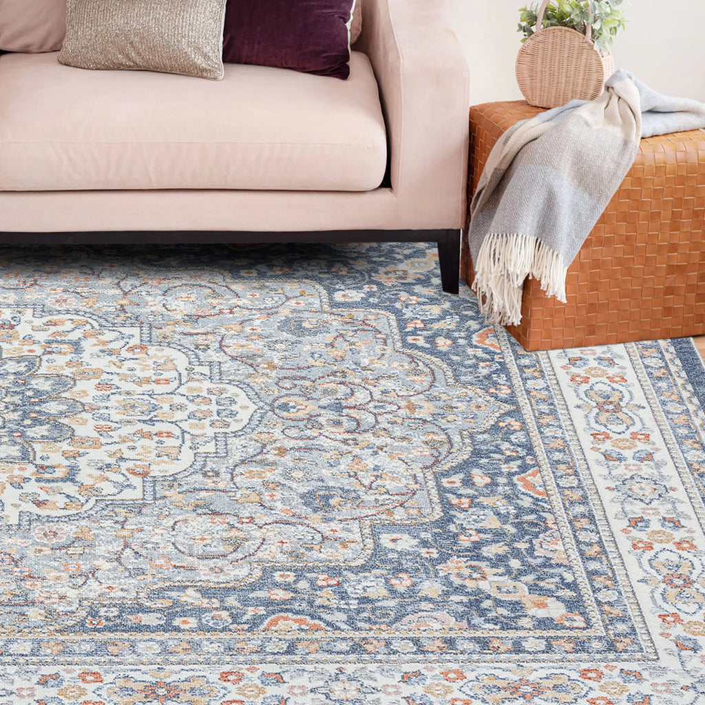 5x8 Area Rug Navy Gray I800