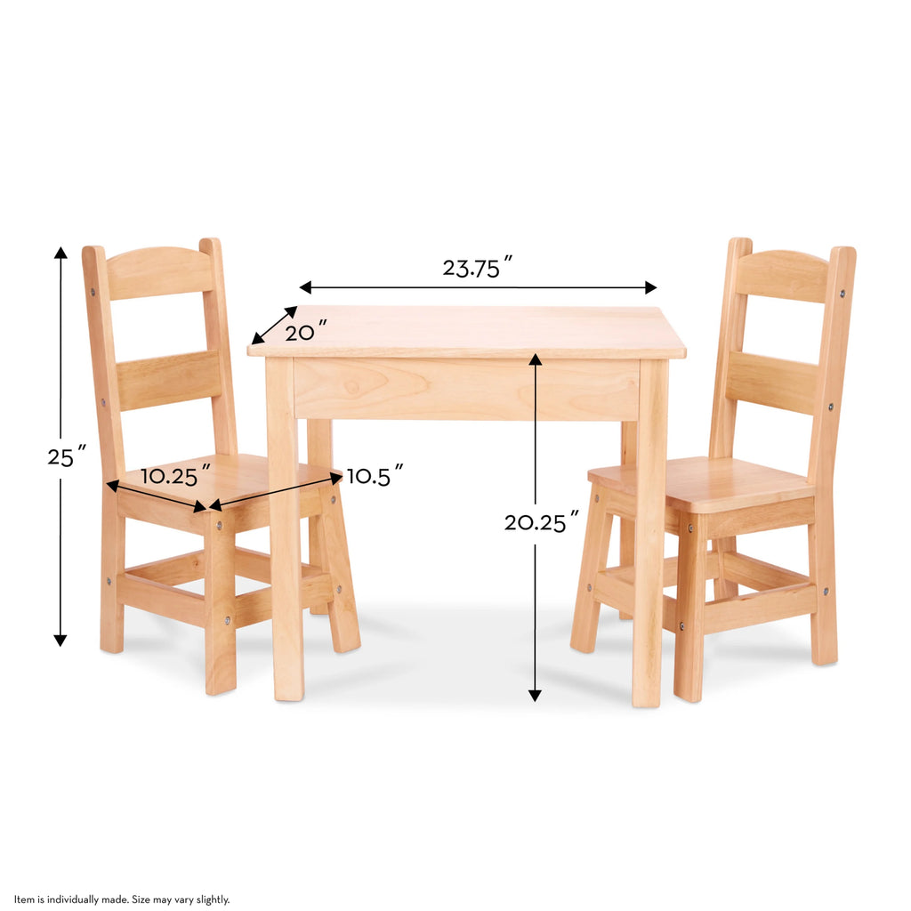 Solid Wood Table and 2 Chairs Set B23453