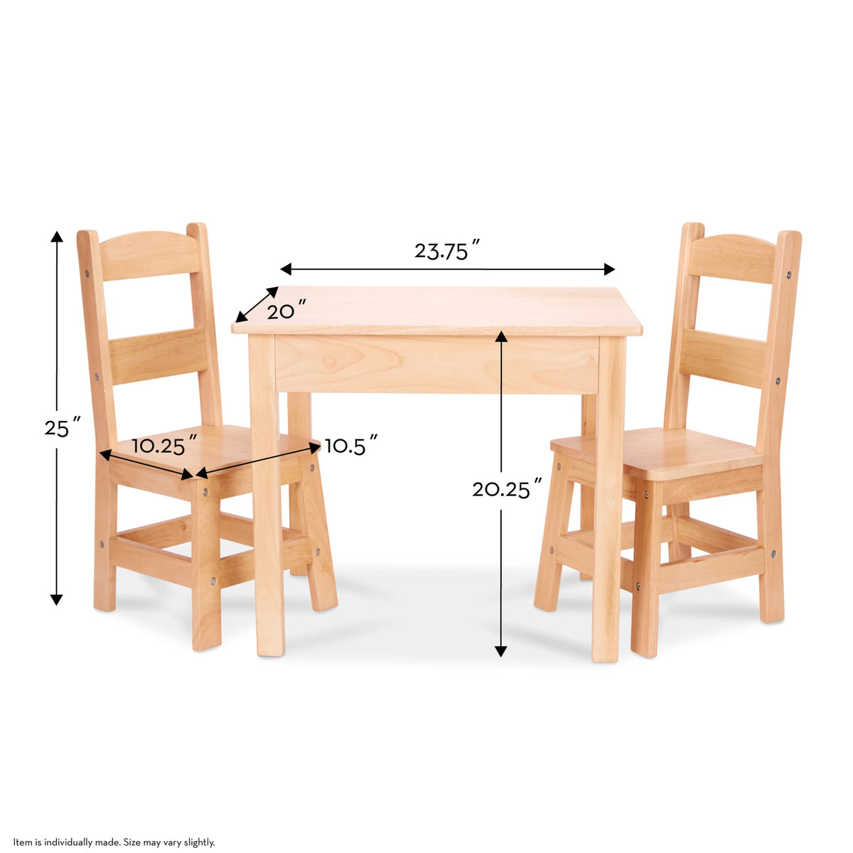 Solid Wood Table and 2 Chairs Set B23453