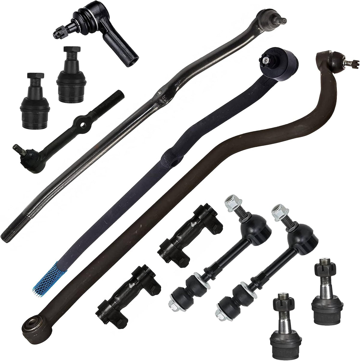 13 Piece Tie Rod End Drag Link Ball Joints Adjusting Sleeves Track Bar Sway Bar Links Front Kit K35302