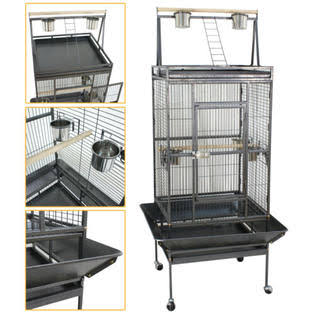 68x22 inch Bird Cage with Stand Metal Wheel Z404398