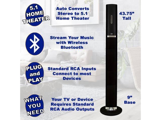 Tower 5.1 Bluetooth Speaker System with Optical Input and Mics B2753