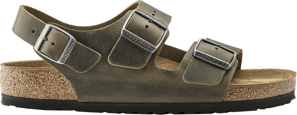 Faded Khaki Oiled Leather Sandals K332951