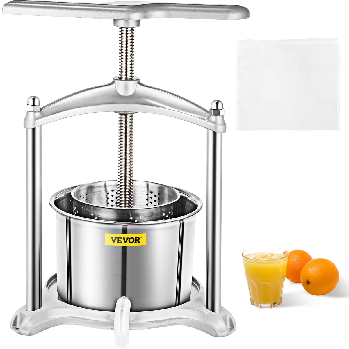3 L Dual Stainless Steel Barrels Wine Press Machine H438792