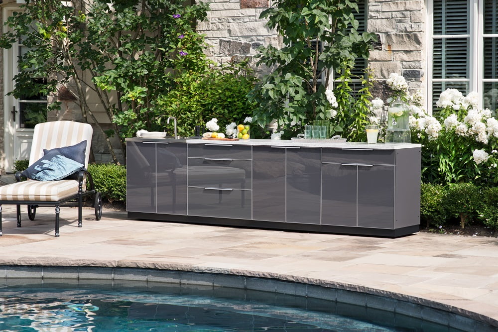 5 Piece Outdoor Kitchen Cabinet Set with Countertops J23526