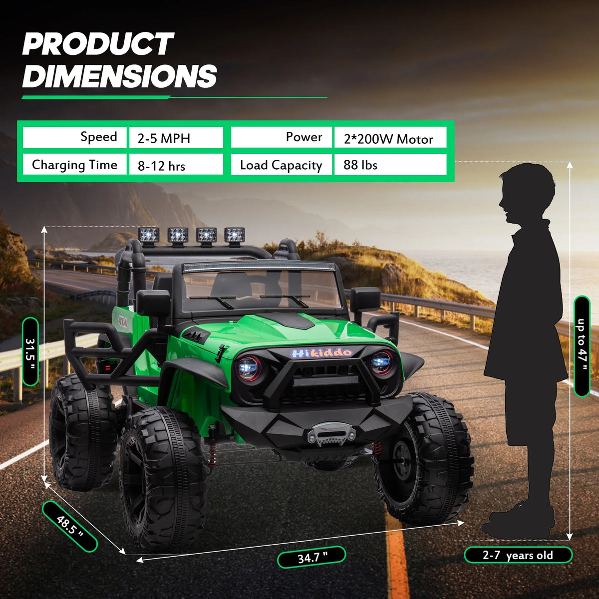 24V 2-Seater Powered Ride on Toy Car with Remote W2308