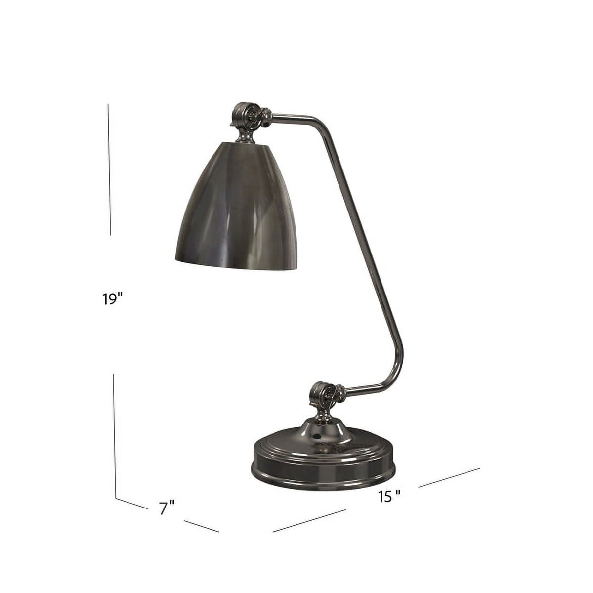 Black Nickel Metal Desk Lamp with Iron Shade W35797
