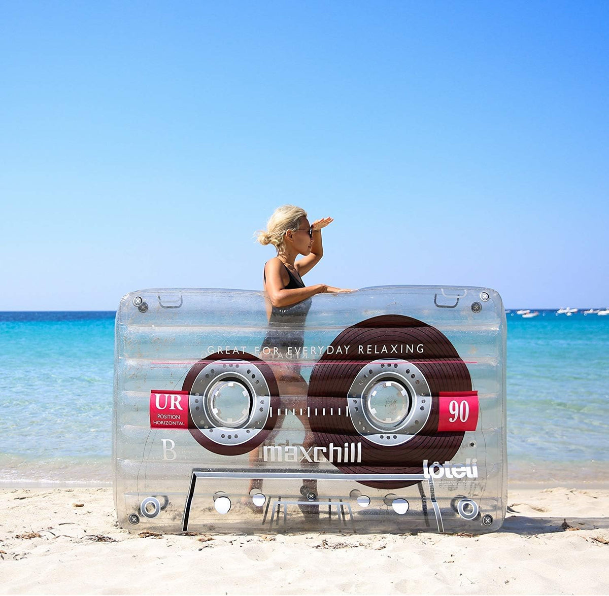 Oversized Clear Cassette Tape Pool Float R976