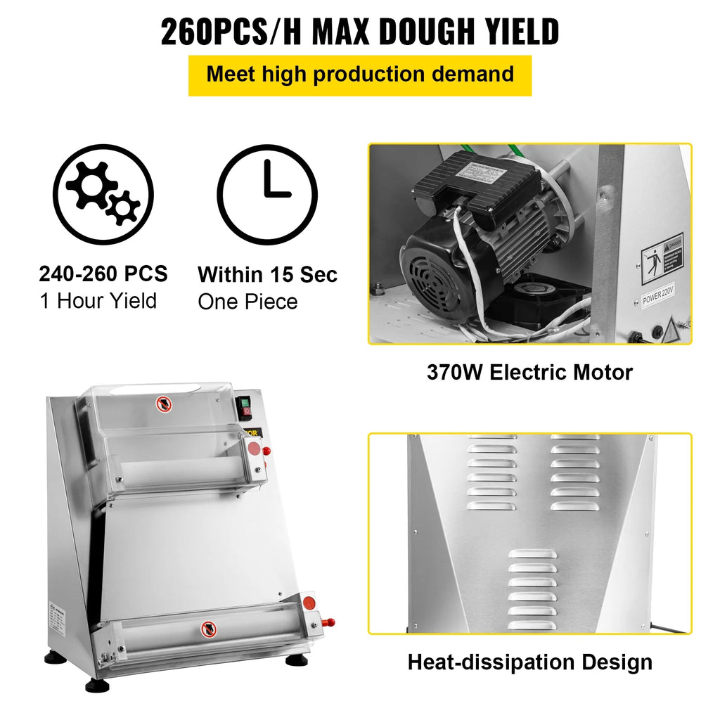 Electric Pizza Dough Roller Machine 15.7inch 370W A650