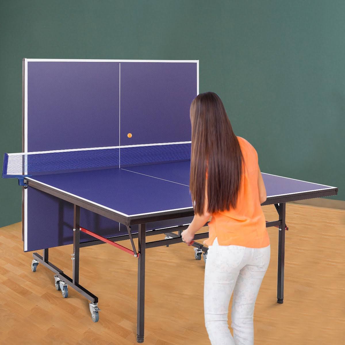 Foldable Table Tennis Table with Locking Casters I43365