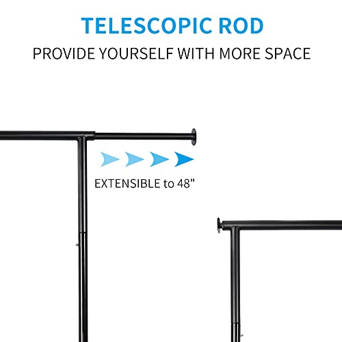 Black Rolling Clothing Garment Rack with Lockable Wheels V845034