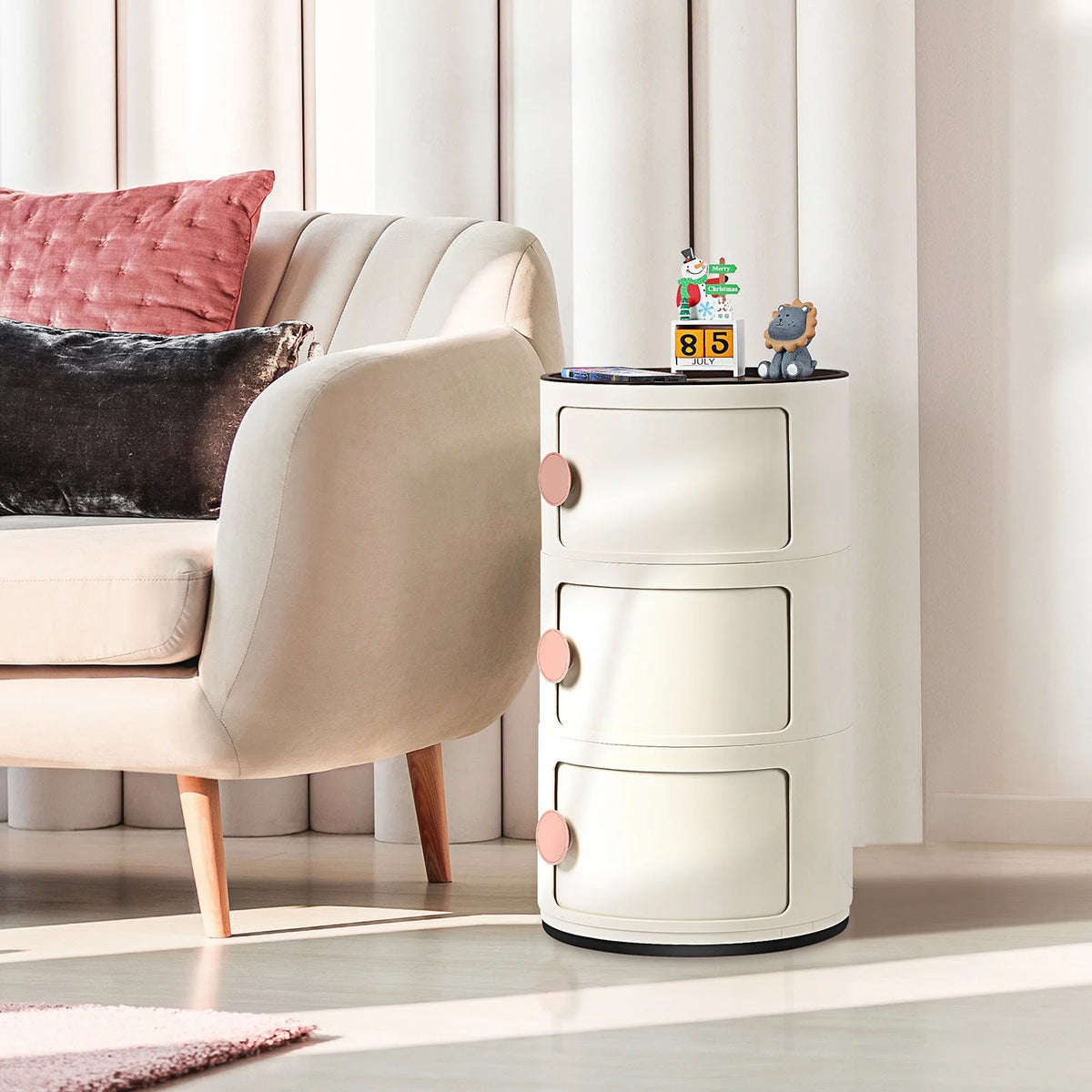 Beige 4 Tier Stackable Storage Organizer O360