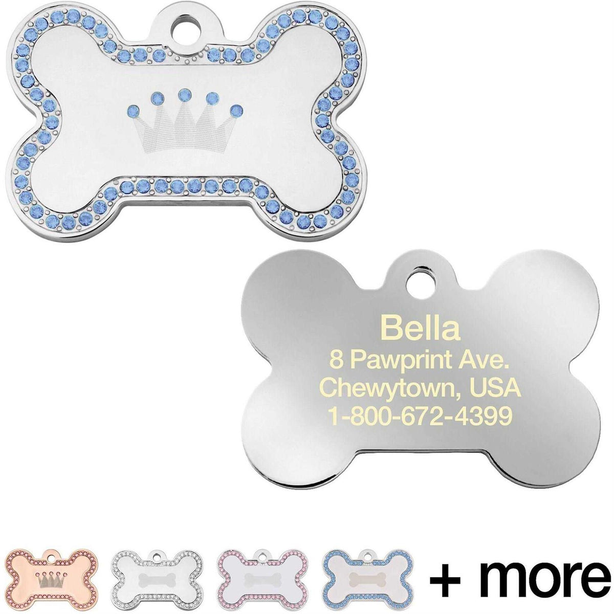 Dog Tag with Crown and Crystals S97393