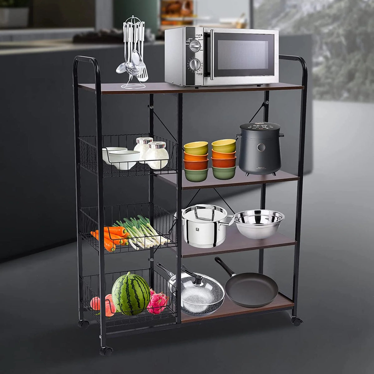 Industrial Microwave Oven Stand with Storage Shelf M1468