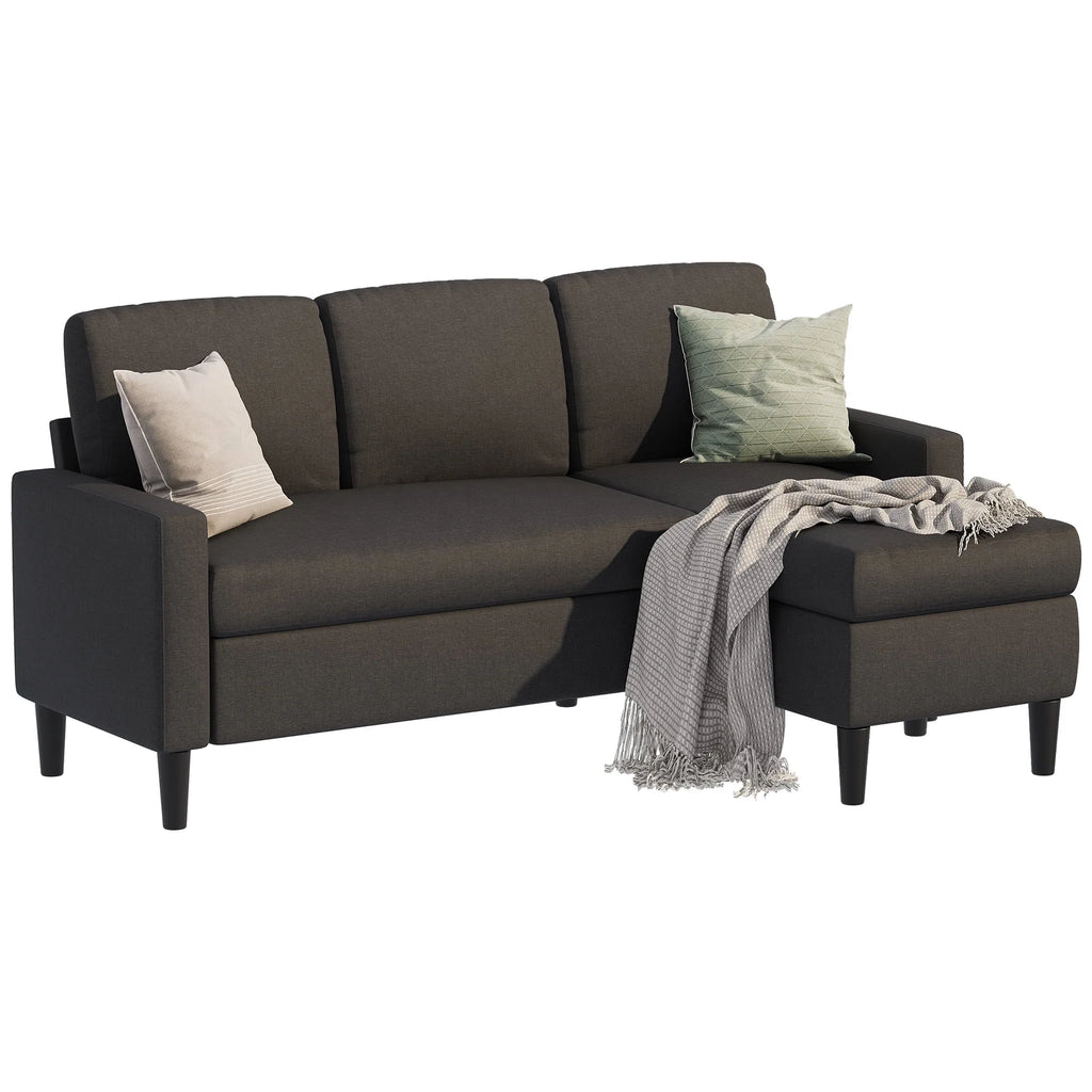 Convertible Sectional Sofa L-Shaped 3-Seat Couch with Reversible Chaise O65690