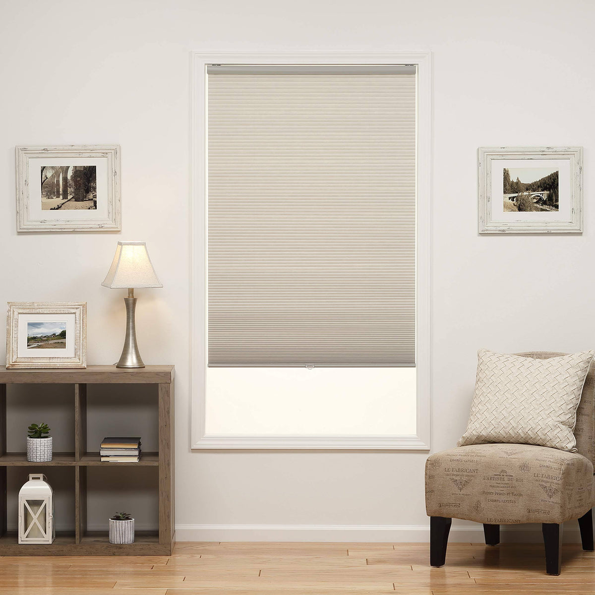 Cordless Light Filtering Cellular Shade, 36W x 48H Inches, Gray Cloud J6153