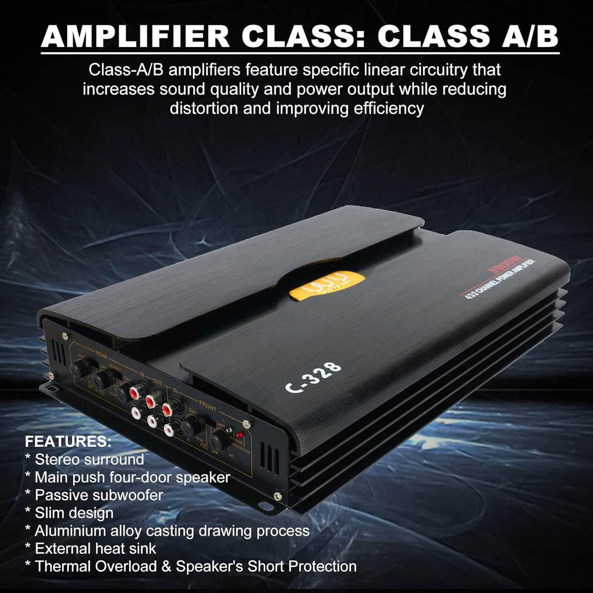 12V 4 Channel Car Audio Amplifier P518036