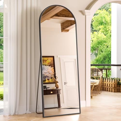 Arched Full Length Mirror 76"x34" Black Z3289