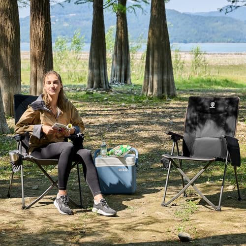 Lightweight Folding Reclining Camping Chair with Adjustable Back Black G280
