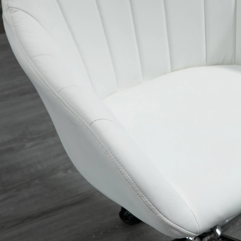 White Steel Task Chair with Swivel and Adjustable Height E6470