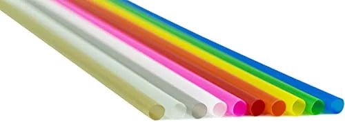 Pack of 250 Jumbo Aqua Unwrapped Plastic Drinking Straws K23965