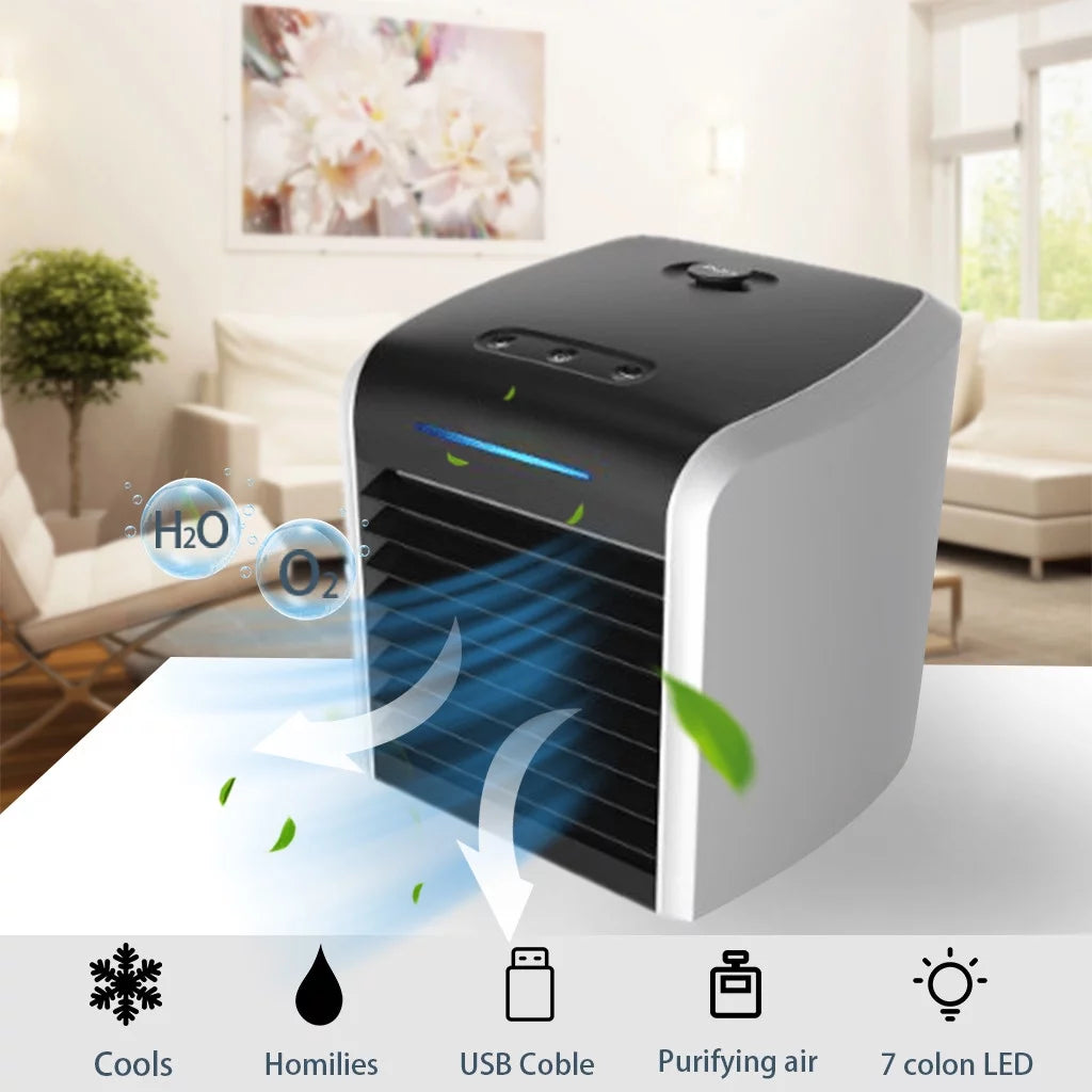 Portable Air Conditioner Cooler Fan with 7 Colors Light S2169