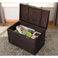Large Dark Wooden Storage Trunk Y967