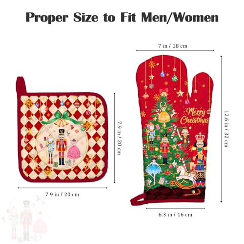 100% Cotton 4Pcs Oven Mitts and Pot Holders Set Y5596