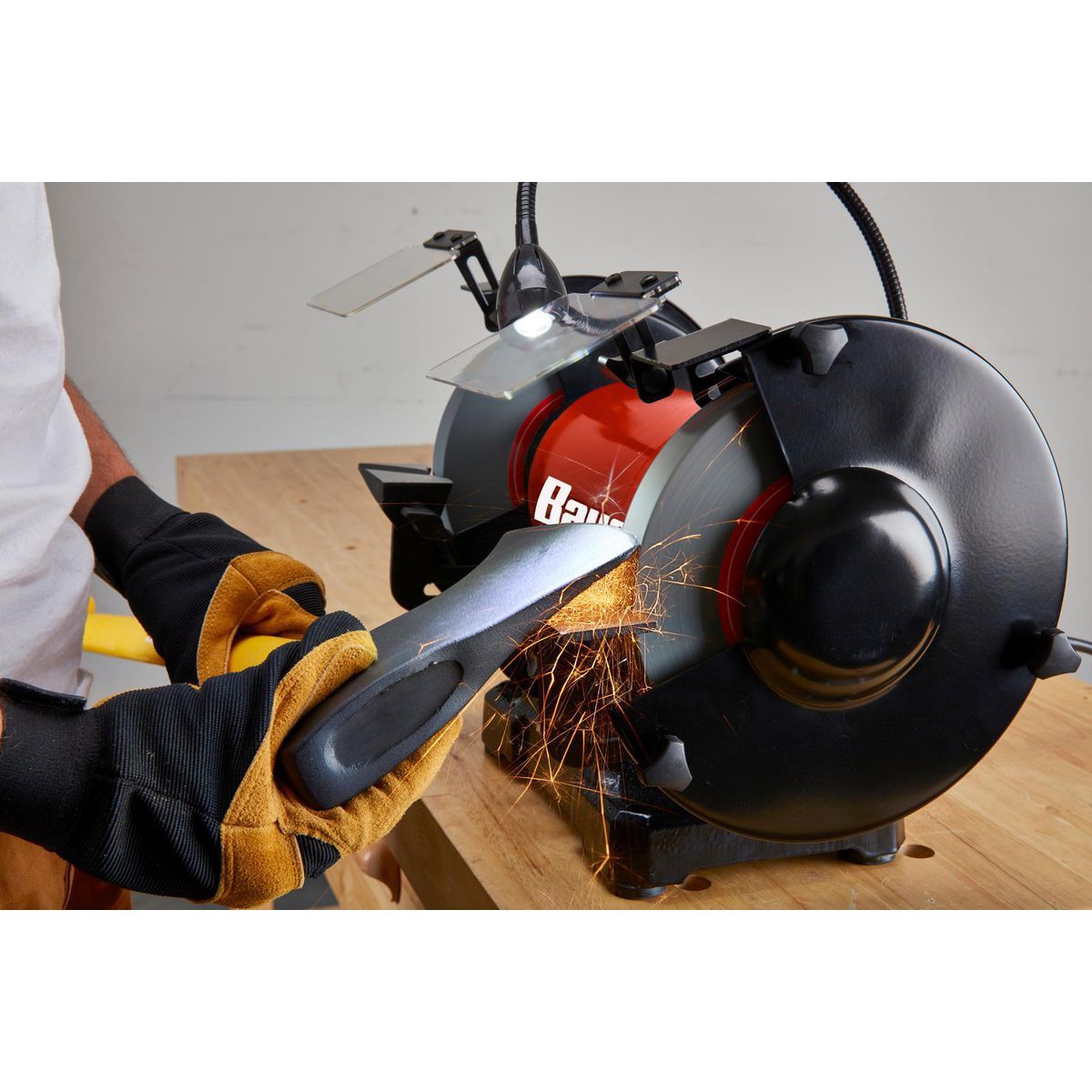 8 in. Variable-Speed Bench Grinder with LED Work Light H78900