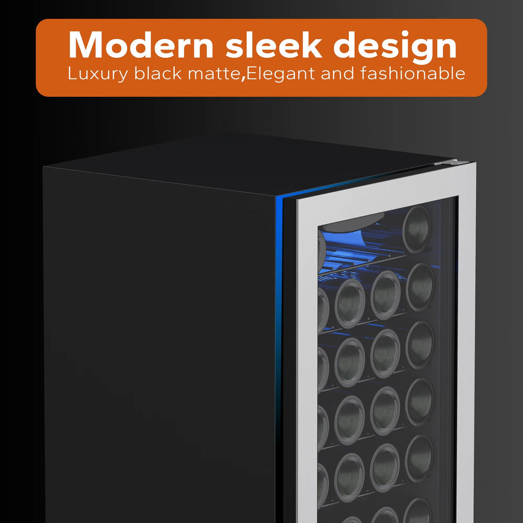 27 Bottle Mini Wine Fridge with Glass Door F5388