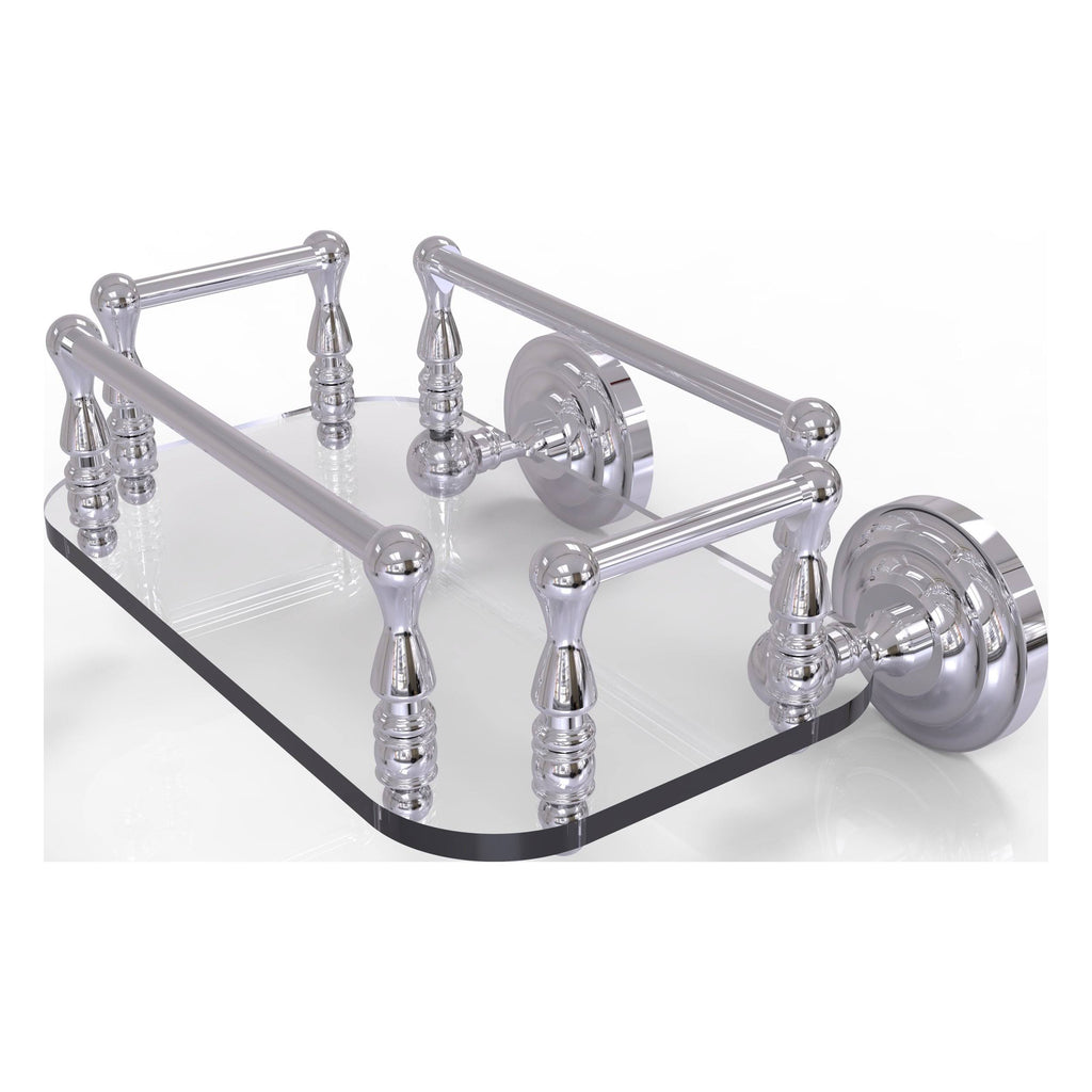 Polished Chrome Wall Mounted Glass Guest Towel Tray A86353