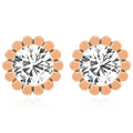 14K Gold Flower Stud Earrings J39855