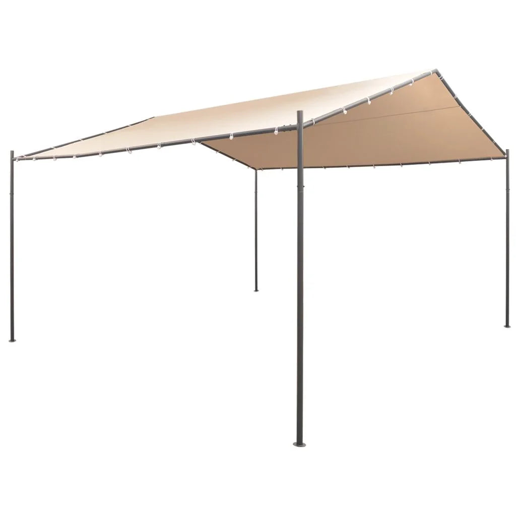 Beige Steel Frame Garden Canopy Tent Sun Shelter 13ft x 13ft x 8.5ft T13413