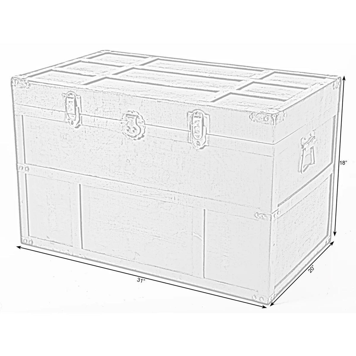 Large Dark Wooden Storage Trunk Y967