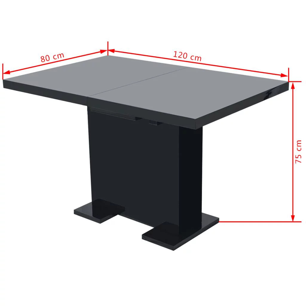Extendable Dining Table High Gloss Black H134305