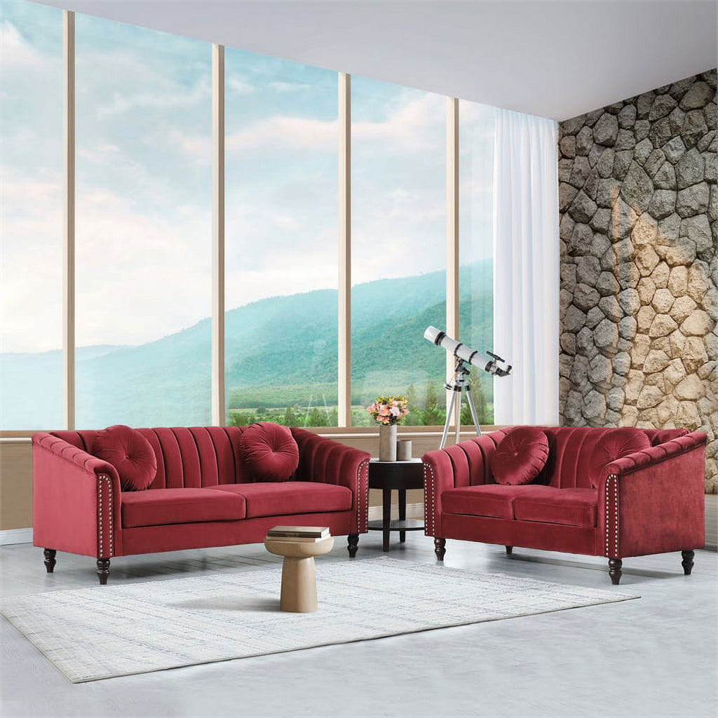 Red 2 Piece Living Room Set B60488