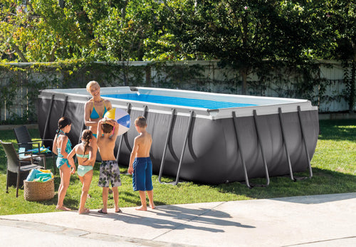 18ft x 9ft x 52in Rectangular Frame Pool Set W30618