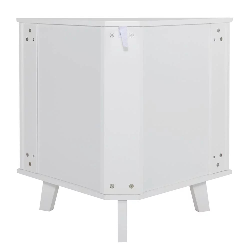 White 32" Corner Storage Cabinet with 2 Doors and 2-Tier Shelves H6491