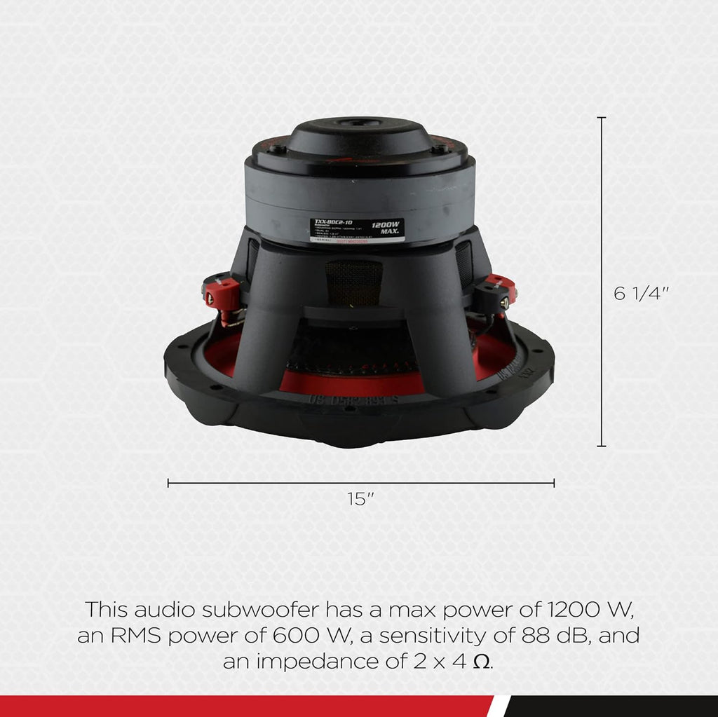 10 Inch 1,200 Watt 4 Ohm DVC Car Audio Subwoofer X944