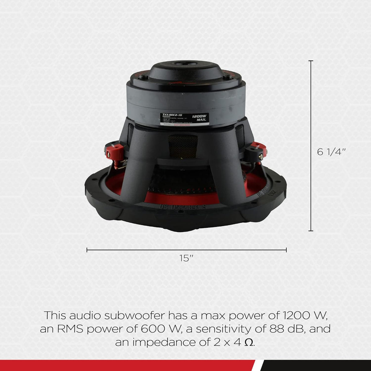 10 Inch 1,200 Watt 4 Ohm DVC Car Audio Subwoofer X944